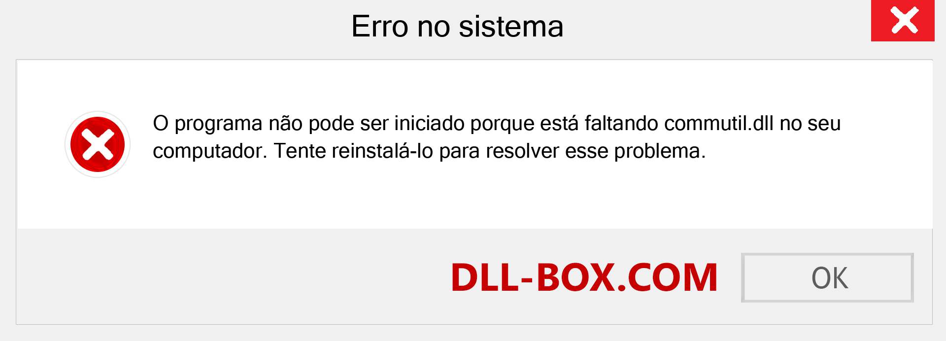 Arquivo commutil.dll ausente ?. Download para Windows 7, 8, 10 - Correção de erro ausente commutil dll no Windows, fotos, imagens